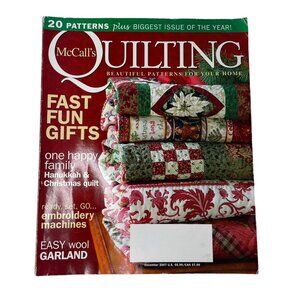McCalls Quilting Magazine December 2007 Vol 14 No 6 Quilting Tips Gift Patterns